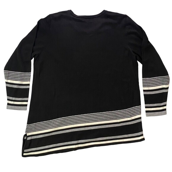 Calvin Klein Asymmetrical Striped Split Side Hem Pullover Crewneck Sweater Sz 1X - Picture 4 of 11